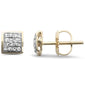 .12ct G SI 10K Yellow Gold Diamond Square Shaped Earrings