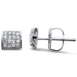 .12ct G SI 10K White Gold Diamond Square Shaped Earrings