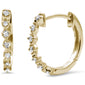 .12ct G SI 10KT Yellow Gold Diamond Round Hoop Earrings