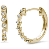 .12ct G SI 10KT Yellow Gold Diamond Round Hoop Earrings
