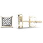 .09ct G SI 10K Yellow Gold Diamond Square Shaped Earrings