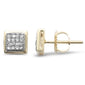.11ct G SI 10K Yellow Gold Diamond Square Shaped Earrings