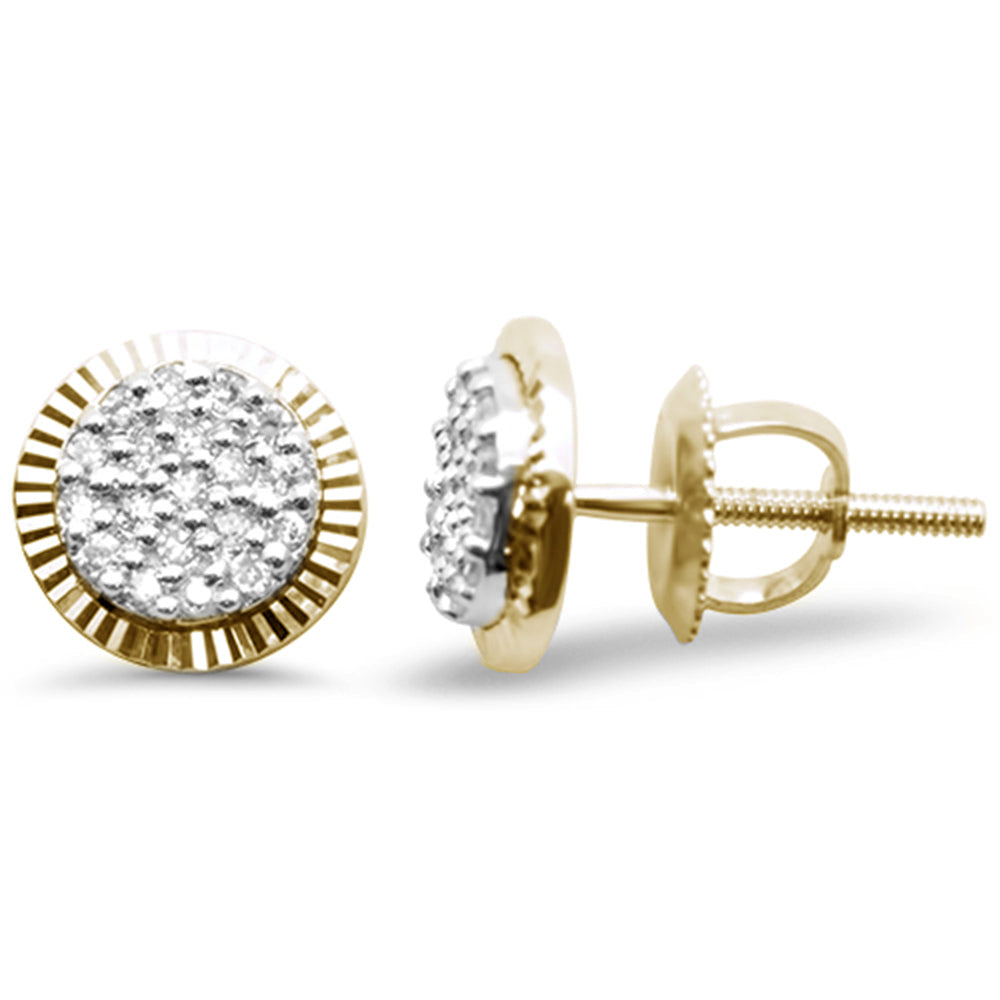 .14ct G SI 10KT Yellow Gold Diamond Round Stud Earrings
