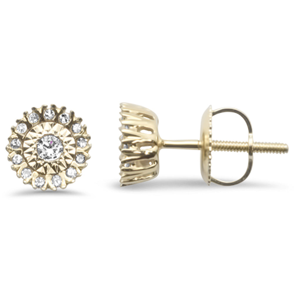 .15ct G SI 10KT Yellow Gold Diamond Round Stud Earrings