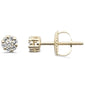 .16ct G SI 10KT Yellow Gold Diamond Round Flower Stud Earrings