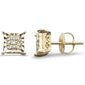 .10ct G SI 10KT Yellow Gold Diamond Square Stud Earrings