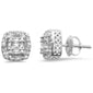 <span style="color:purple">SPECIAL!</span> .40ct G SI 10K White Gold Round & Baguette Diamond Square Stud Earrings