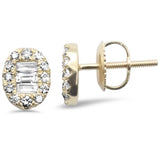.42ct G SI 10KT Yellow Gold Diamond Oval Shape Fashion Stud Earrings
