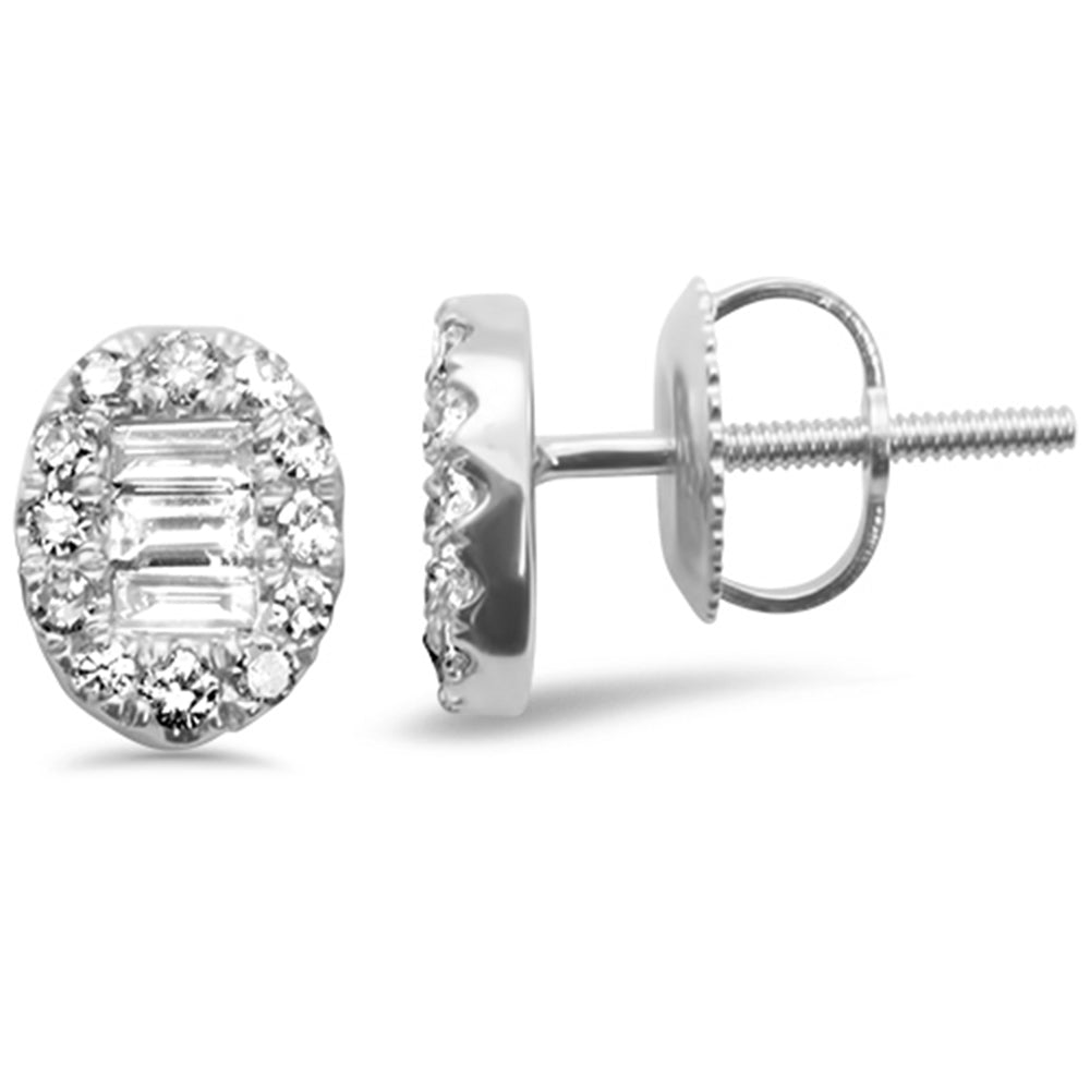 <span style="color:purple">SPECIAL!</span> .38ct G SI 10K White Gold Diamond Oval Shape Fashion Stud Earrings