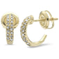 .13ct G SI 10KT Yellow Gold Diamond J Hoop Earrings
