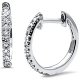 .09ct G SI 10KT White Gold Diamond Hoop Earrings