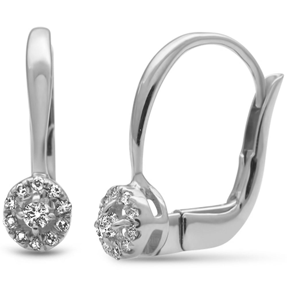 .11ct G SI 10KT White Gold Diamond Lever Back Earrings