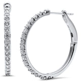 <span>DIAMOND CLOSEOUT! </span>.12ct G SI 10KT White Gold Diamond Hoop Earrings