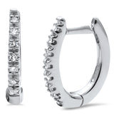 .09ct G SI 10KT White Gold Diamond Hoop Earrings