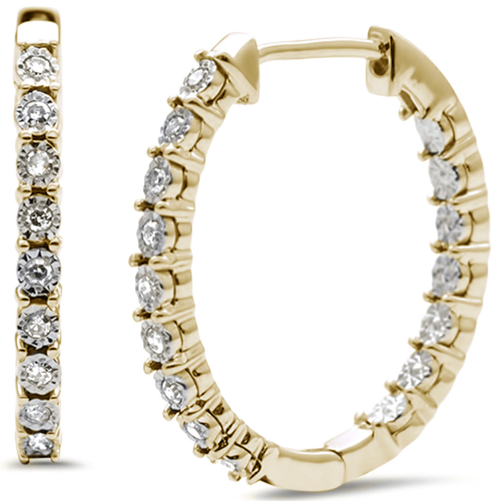 <span style="color:purple">SPECIAL!</span> .12ct G SI 10KT Yellow Gold Diamond Hoop Earrings