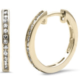 .15ct G SI 10K Yellow Gold Diamond Hoop Earrings