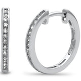 .15ct G SI 10K White Gold Diamond Hoop Earrings