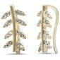 .14ct G SI 10K Yellow Gold Diamond Trendy Olive Leaf Earrings