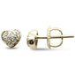.07ct G SI 10K Yellow Gold Diamond Heart Earrings