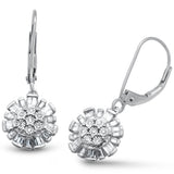 <span>DIAMOND CLOSEOUT! </span>.27ct G SI 14K White Gold Diamond Round & Baguette Lever Back Earrings