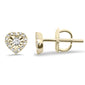 .15ct G SI 10K Yellow Gold Diamond Heart Shaped Earrings