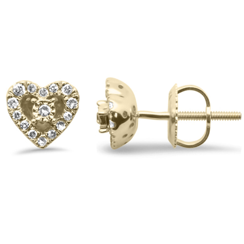 <span style="color:purple">SPECIAL!</span> .15ct G SI 10K Yellow Gold Diamond Heart Shaped Earrings