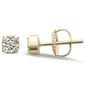 .15ct G SI 10K Yellow Gold Diamond Princess Shaped Stud Earrings
