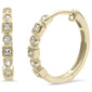 .10ct G SI 10K Yellow Gold Diamond Round & Princess Shaped Hoop Earrings