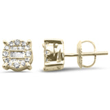 <span>DIAMOND CLOSEOUT! </span>.27ct G SI 10K Yellow Gold Diamond Round and Baguette Stud Earrings