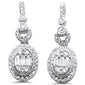 <span style="color:purple">SPECIAL!</span> .51ct G SI 14K White GoldDiamond Oval Shaped Round & Baguette Dangling Earrings