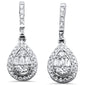 <span style="color:purple">SPECIAL!</span> .55ct G SI 10K White GoldDiamond Pear Shaped Round & Baguette Dangling Earrings