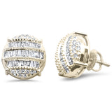 <span>DIAMOND CLOSEOUT! </span> .75ct G SI 14K Yellow Gold Round & Baguette Diamond Earrings