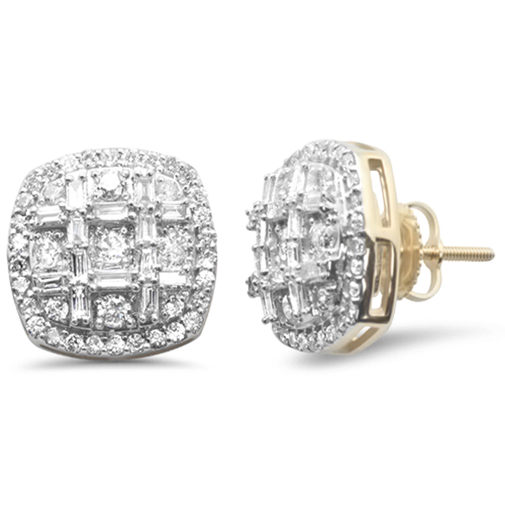 <span style="color:purple">SPECIAL!</span> 1.33ct G SI 10K Yellow Gold Round & Baguette Diamond Halo Earrings