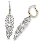 1.15ct G SI 14K Yellow Gold Leaf Drop Earrings