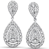 <span>DIAMOND CLOSEOUT! </span> 1.49ct G SI 14K White Gold Diamond Pear Shape Dangling Earring
