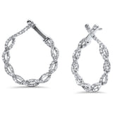 1ct G SI 14K White Gold Diamond Infinity Hoop Earring
