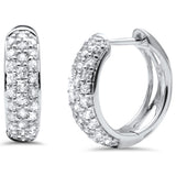 .75ct G SI 14K White Gold Diamond Hoop Earring