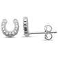 <span>DIAMOND CLOSEOUT! </span>.11ct G SI 14K White Gold Diamond Horse Shoe Stud Earrings