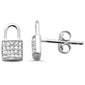<span style="color:purple">SPECIAL!</span> .16ct G SI 14K White Gold Diamond Lock Shaped Earring