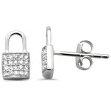 <span>DIAMOND CLOSEOUT! </span>.16ct G SI 14K White Gold Diamond Padlock Shaped Earring