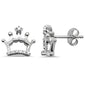 <span>DIAMOND CLOSEOUT! </span>.08ct G SI 14K White Gold Diamond Crown Shaped Earring