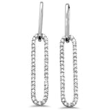 .41ct G SI 14K White Gold Diamond Paperclip Earring