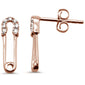 <span>DIAMOND CLOSEOUT! </span>.09ct G SI 14K Rose Gold Diamond Safety Pin Earrings