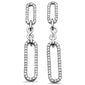 <span style="color:purple">SPECIAL!</span> .50ct G SI 14K White Gold Diamond Paperclip Infinity Dangling Earrings