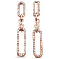 <span style="color:purple">SPECIAL!</span>.47ct G SI 14K Rose Gold Diamond Paperclip Infinity Dangling Earrings