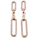.47ct G SI 14K Rose Gold Diamond Paperclip Infinity Dangling Earrings