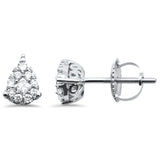<span>DIAMOND CLOSEOUT! </span>.28ct G SI 14K White Gold Round Diamond Pear Shaped Diamond Stud Earrings
