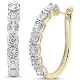 <span>DIAMOND CLOSEOUT! </span>1.05ct G SI 10K Yellow Gold Diamond Hoop Huggie Lever Back Earrings