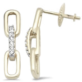 <span>DIAMOND CLOSEOUT! </span>.10ct G SI 14K Yellow Gold Diamond Paperclip Style Earrings