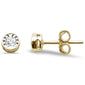 .12ct G SI 14K Yellow Gold Diamond Round Miracle Illusion Earrings